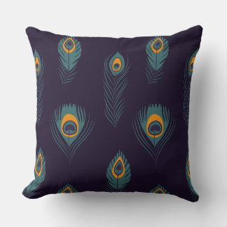 Peacock feather Pattern Chic Trendy Stylish  Cushion