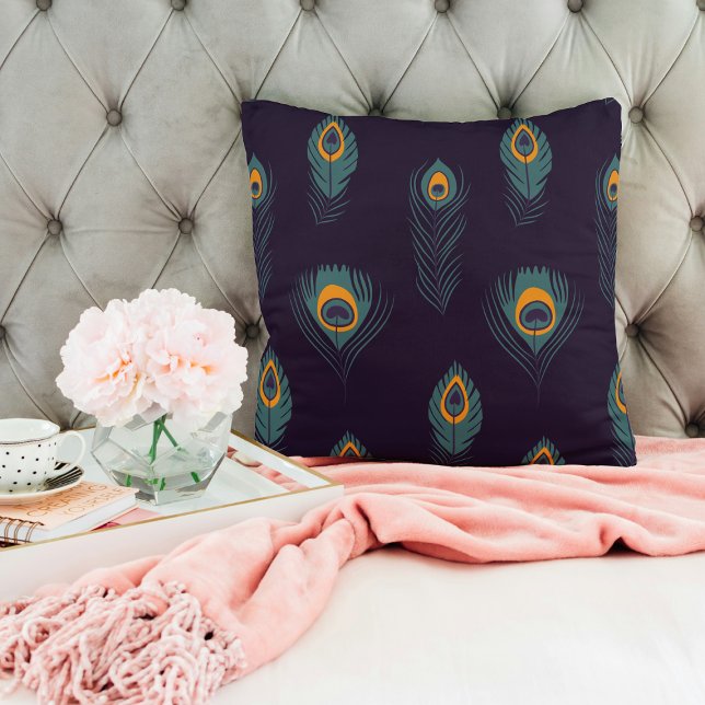 Peacock feather Pattern Chic Trendy Stylish  Cushion (Creator Uploaded)