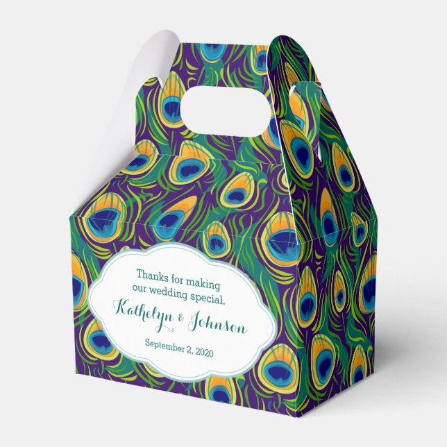 Peacock Feather Pattern Gift Box (Front Side)