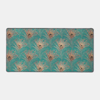 Peacock feather pattern glitter teal gold elegant