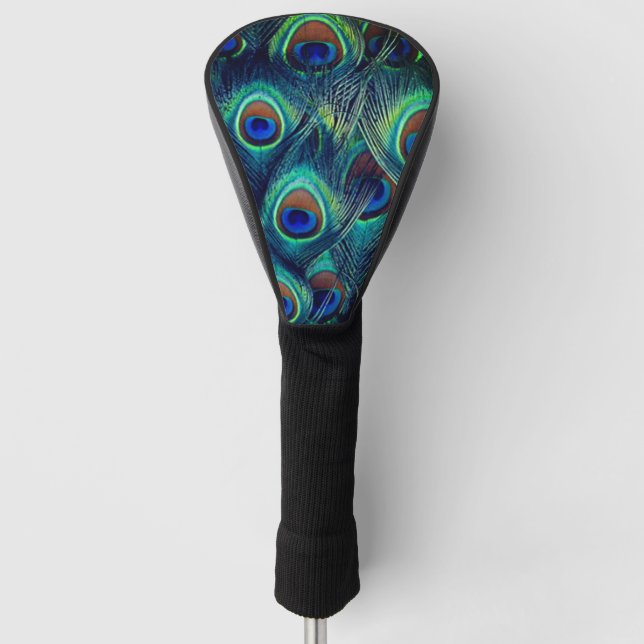 Peacock Feather Pattern Golf Head Cover (Front)