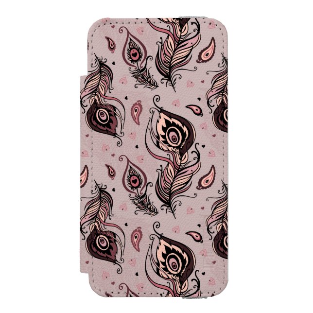 Peacock feather pattern incipio iPhone wallet case (Folio Front)