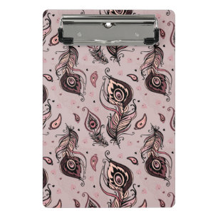 Peacock feather pattern mini clipboard