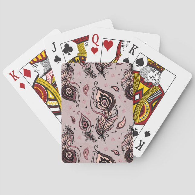 Peacock feather pattern playing cards (Back)