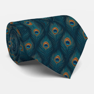 Peacock Feather Pattern Tie