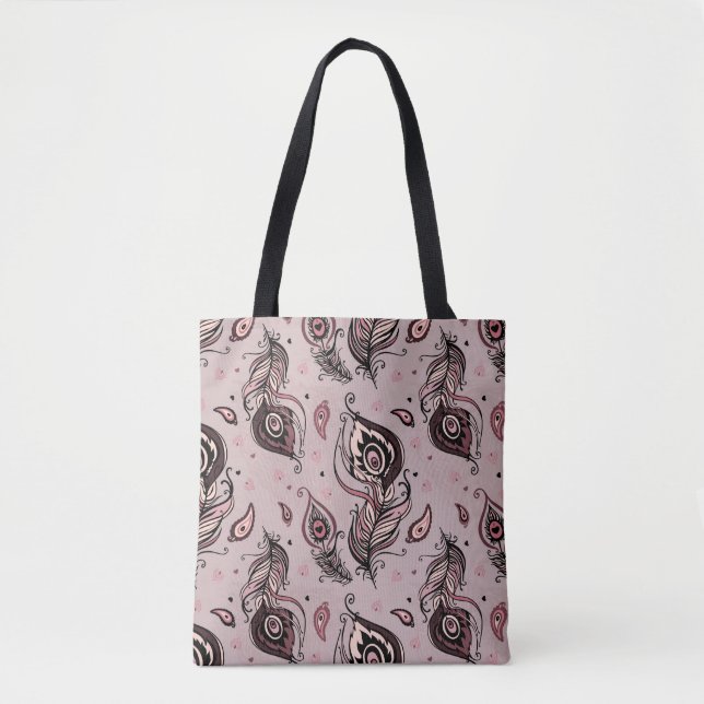 Peacock feather pattern tote bag (Front)