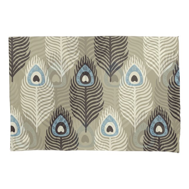Peacock feather pattern, vintage style. pillowcase (Front)