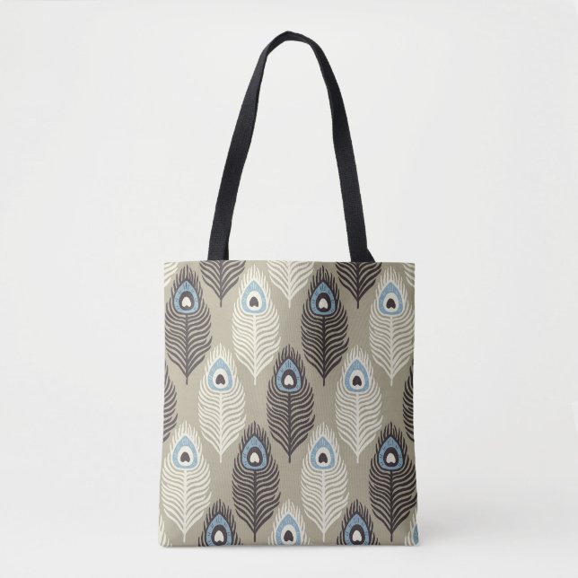 Peacock feather pattern, vintage style. tote bag (Front)