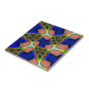 Peacock Feather Patterns Ceramic Tile