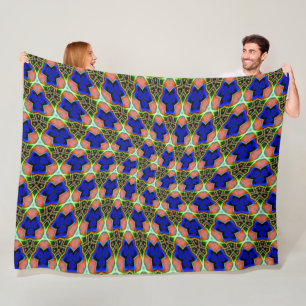 Peacock Feather Patterns Fleece Blanket
