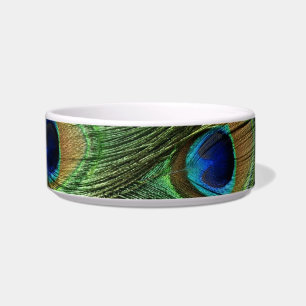 Peacock feather pet bowl