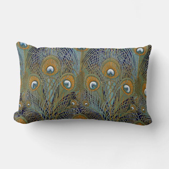 Peacock Feather Pillow (Front)