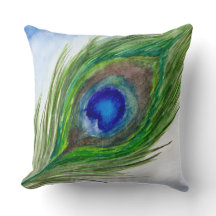 Peacock Feather Pillow