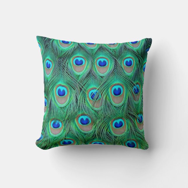Peacock Feather Pillow (Front)