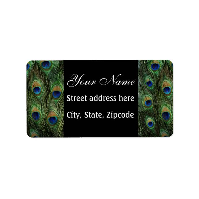 Peacock Feather Print Label (Front)