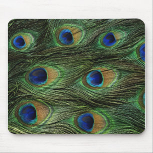 Peacock Feather Print Mouse Pad