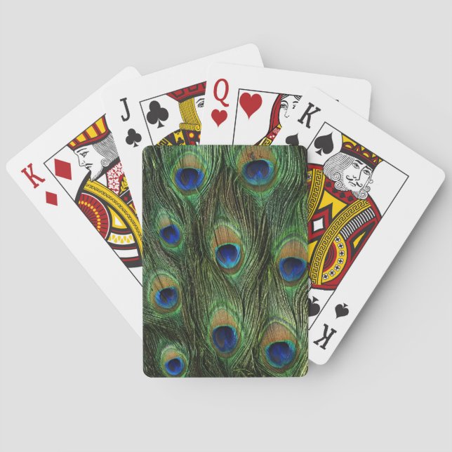 Peacock Feather Print Playing Cards (Back)