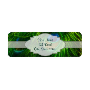 Peacock Feather Print Return Address Label