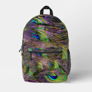 Peacock Feather Printed Backpack