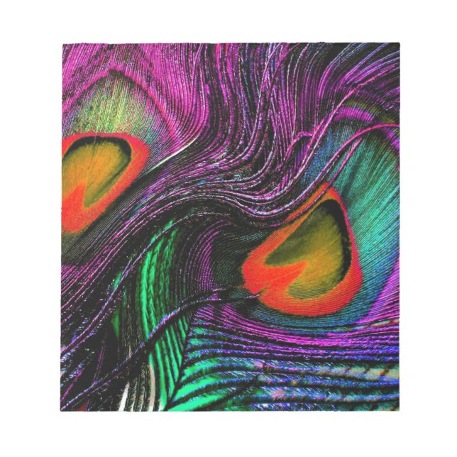 Peacock feather rainbow notepad (Front)