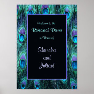 Peacock Feather Rehearsal Dinner Print