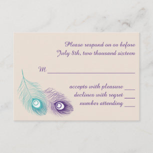 Peacock Feather Response Card