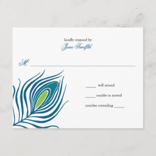 Peacock Feather Response Card