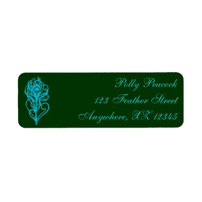 Peacock Feather Return Address Label (Front)