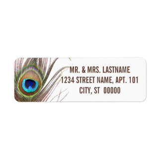 Peacock Feather Return Address Label