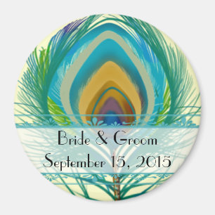 Peacock Feather Save the Date Magnet