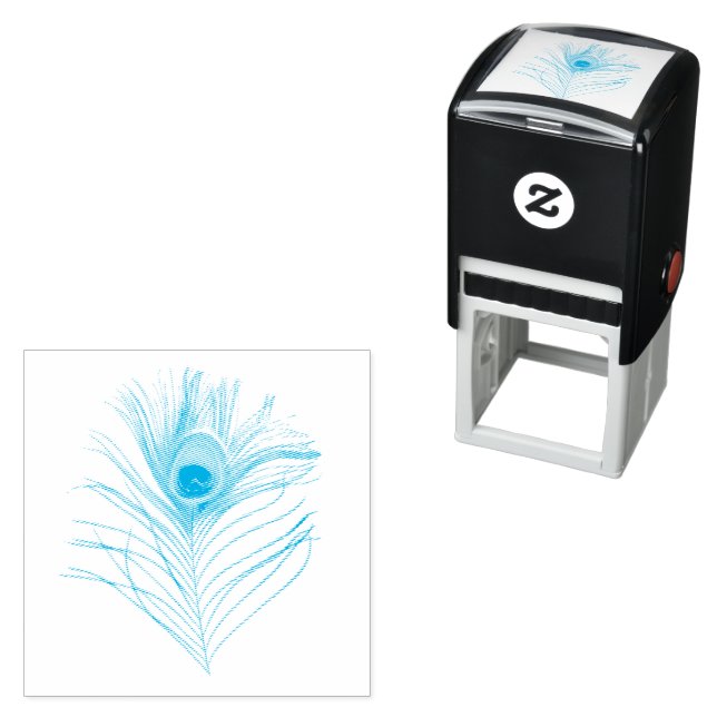 Peacock Feather Self-inking Stamp (In Situ)