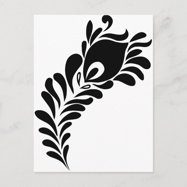 Peacock Feather Silhouette Postcard (Front)