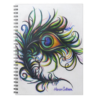 Peacock Feather Spiral Notebook