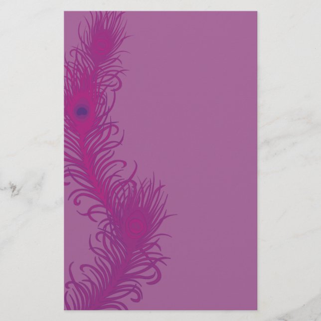 Peacock Feather Stationary Stationery (Front)