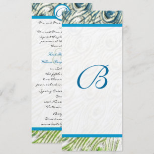 Peacock Feather Swirls Wedding Invitation