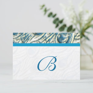 Peacock Feather Swirls Wedding RSVP Card