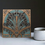 Peacock Feather Symbolism Belle Epoque Art Deco Ceramic Tile<br><div class="desc">This stunning ceramic tile features a symmetrical peacock feather pattern inspired by the Art Deco and Belle Epoque periods. The Belle Epoque, or "beautiful era, " was a time of artistic and cultural flourishing in Europe from the late 19th to early 20th century. The peacock feather was a popular motif...</div>
