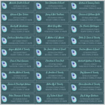 Peacock Feather Teal Modern Wedding Guest Address