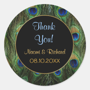 Peacock Feather -Thank You Seal - Customise