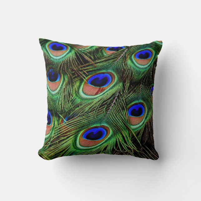 Peacock Feather Throw PIllow (Front)