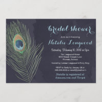 Peacock Feather Watercolor Baby or Bridal Shower