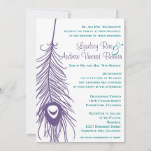 Peacock Feather Wedding Invitation
