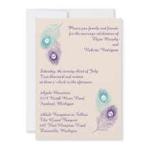 Peacock Feather Wedding Invitation