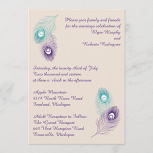 Peacock Feather Wedding Invitation