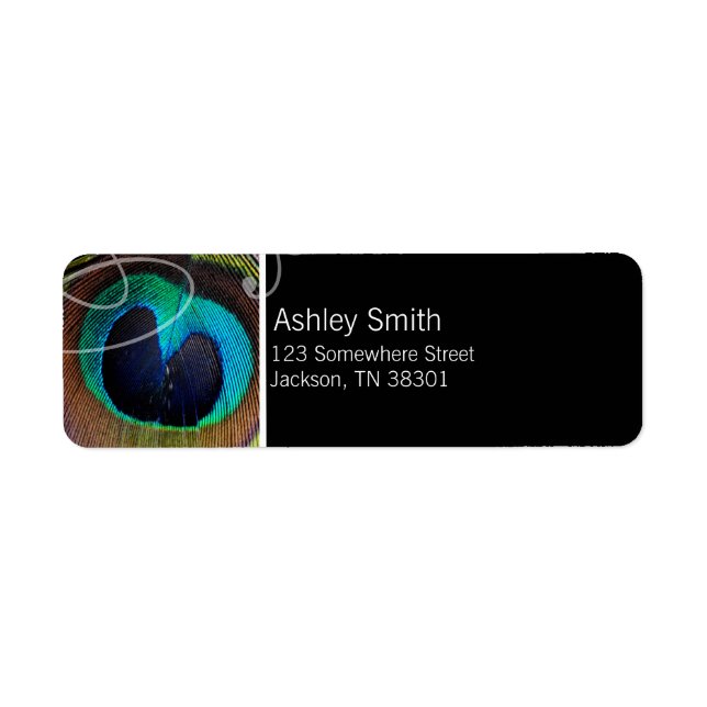 Peacock Feather Wedding Labels (Front)
