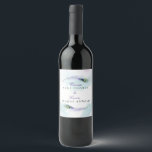 Peacock Feather Wine Label<br><div class="desc">Peacock Feather. These elegant, purple peacock feather wine labels are designed with two peacock feathers wrapping around elegant typography and watercolor background. Personalise this design with your name, wedding date, and any other custom message you would like to include! The background colour is set to white, however, you can choose...</div>