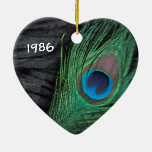 Peacock Feather with Black Ornament
