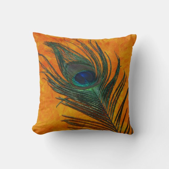Peacock Feather with Orange Cushion (Front)