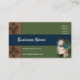 Peacock Feather Woman Business Cards
