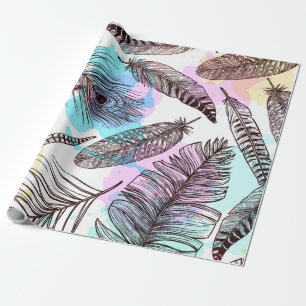 Peacock Feather Wrapping Paper
